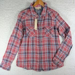 102-Lovestitch Pink and Blue Plaid‎ Shirt